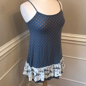 LIKE NEW Matilda Jane Polka Dot Lace Bottom Tank